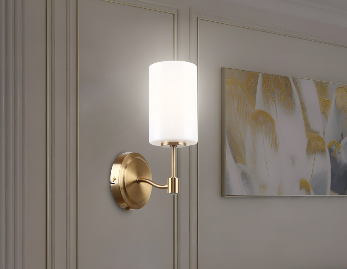 LH56056 BS/FR латунь/белый матовый E14 max 40W 160*120*280 — изображение 6