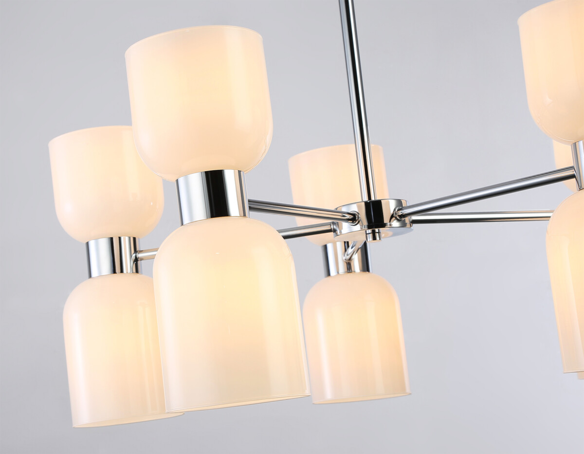 LH56083/10 СH/FR хром/белый матовый E14*10 max 40W D700*510 — изображение 4