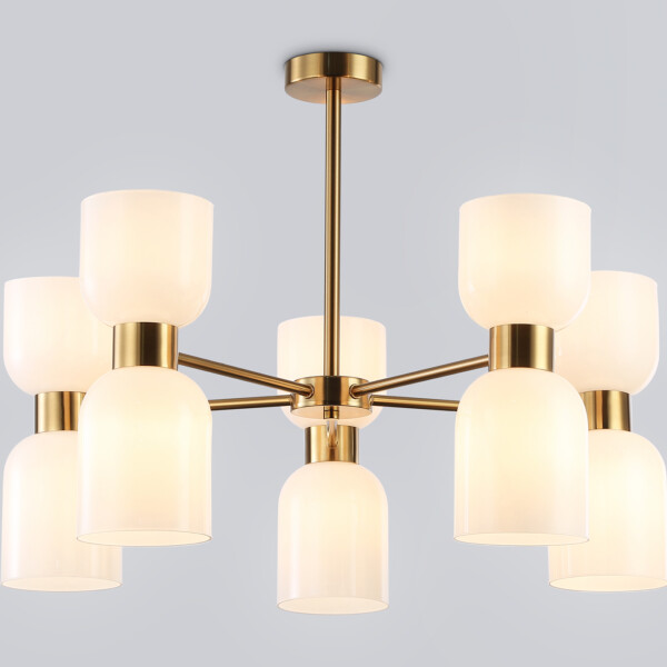 LH56093/10 BS/FR латунь/белый матовый E14*10 max 40W D700*510