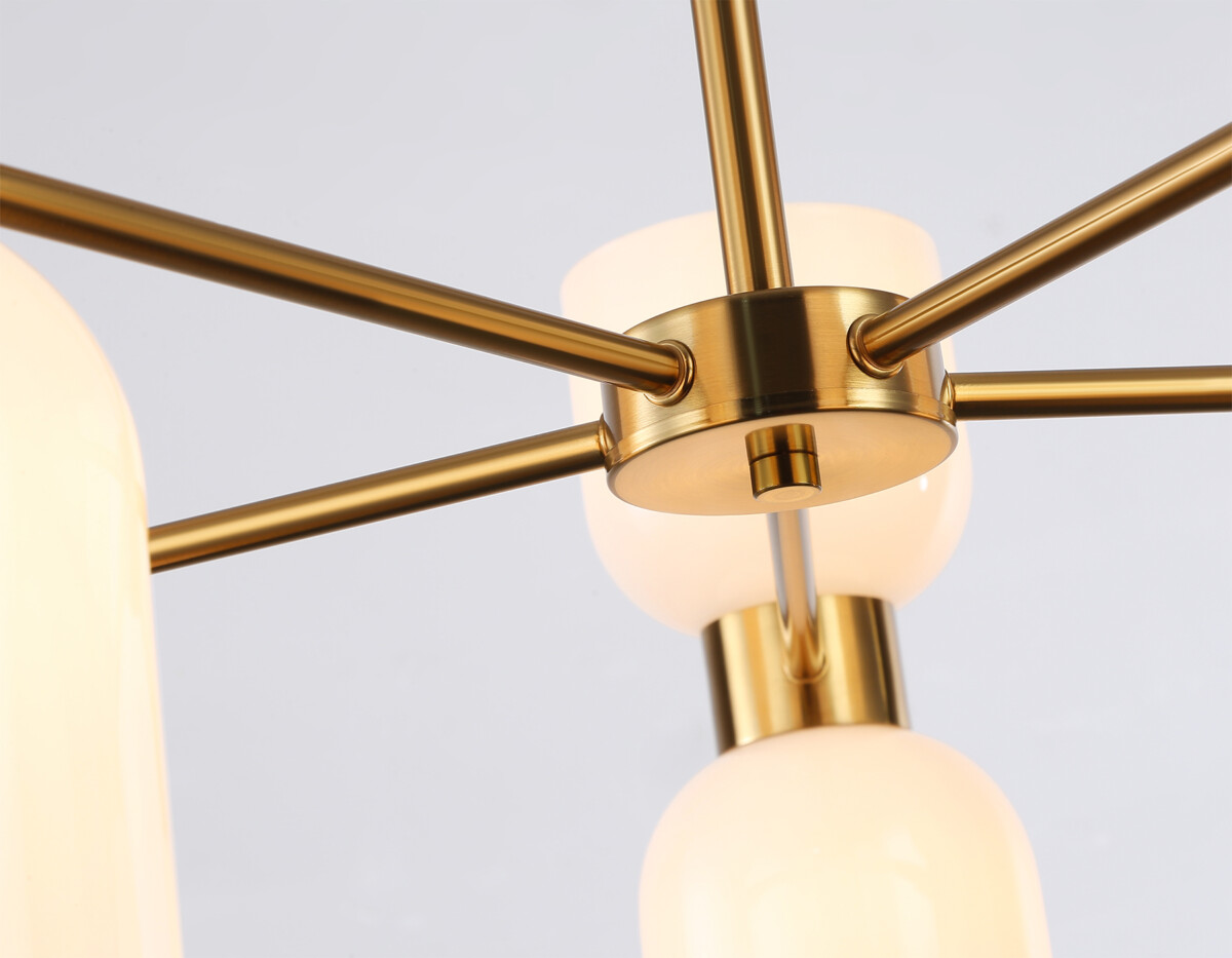 LH56093/10 BS/FR латунь/белый матовый E14*10 max 40W D700*510 — изображение 5