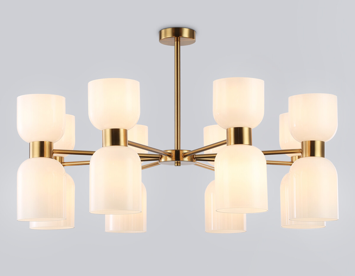 LH56095_mode1 LH56095/16 BS/FR латунь/белый матовый E14*16 max 40W D860*510 — изображение 1