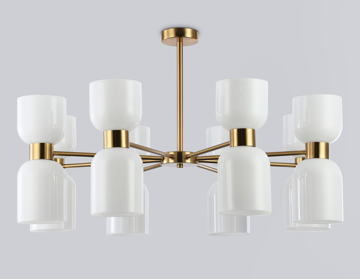 LH56095/16 BS/FR латунь/белый матовый E14*16 max 40W D860*510 — изображение 3