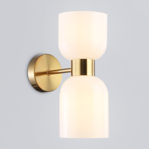 LH56097/2 BS/FR латунь/белый матовый E14*2 max 40W 215*120*300