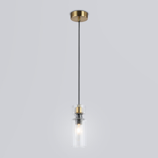 LH56111 BK/BS/CL черный/латунь/прозрачный E14 max 40W D65*1500