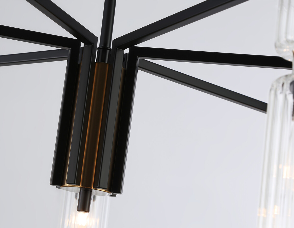 LH56115/7 BK/BS/CL черный/латунь/прозрачный E14*7 max 40W D705*350 — изображение 5