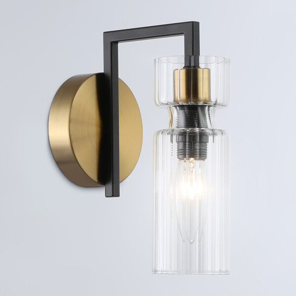 LH56119 BK/BS/CL черный/латунь/прозрачный E14 max 40W 150*100*210