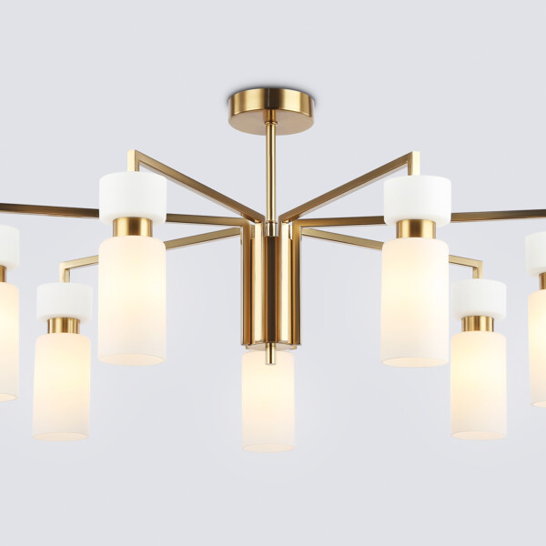 LH56126/7 BS/FR латунь/белый матовый E14*7 max 40W D705*350