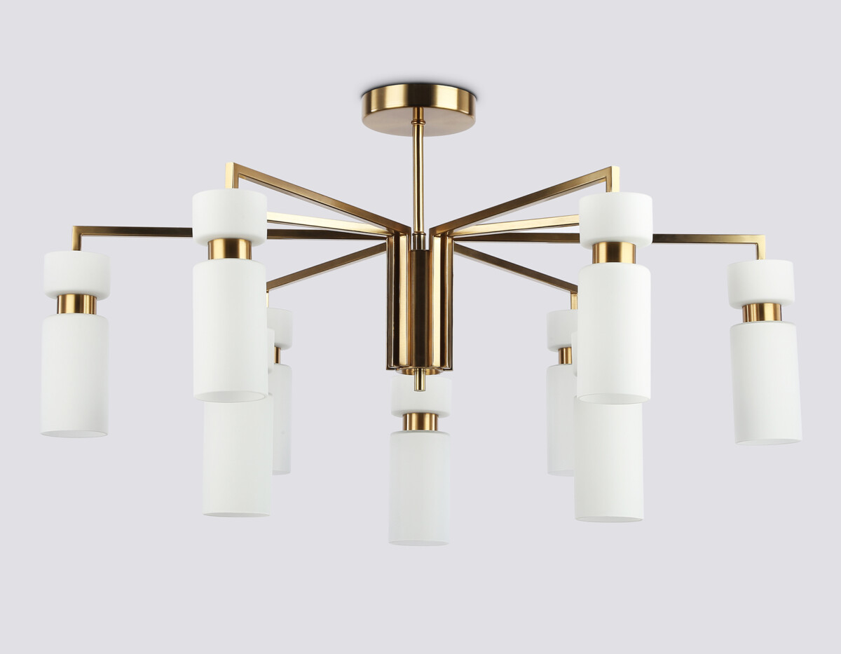 LH56128/9 BS/FR латунь/белый матовый E14*9 max 40W D765*440 — изображение 2