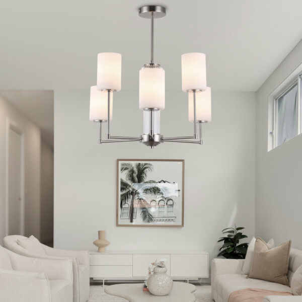 LH56211/6 SN/FR никель/белый матовый E27/6 max 60W D600*600