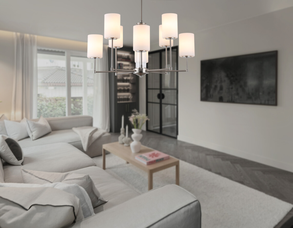 LH56213/8 SN/FR никель/белый матовый E27/8 max 60W D700*600 — изображение 1