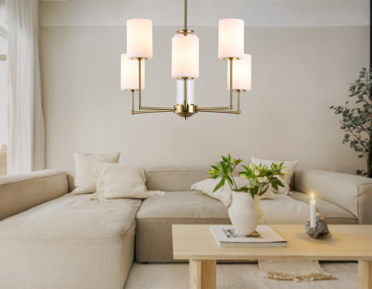 LH56215/6 BS/FR латунь/белый матовый E27/6 max 60W D600*600 — изображение 1