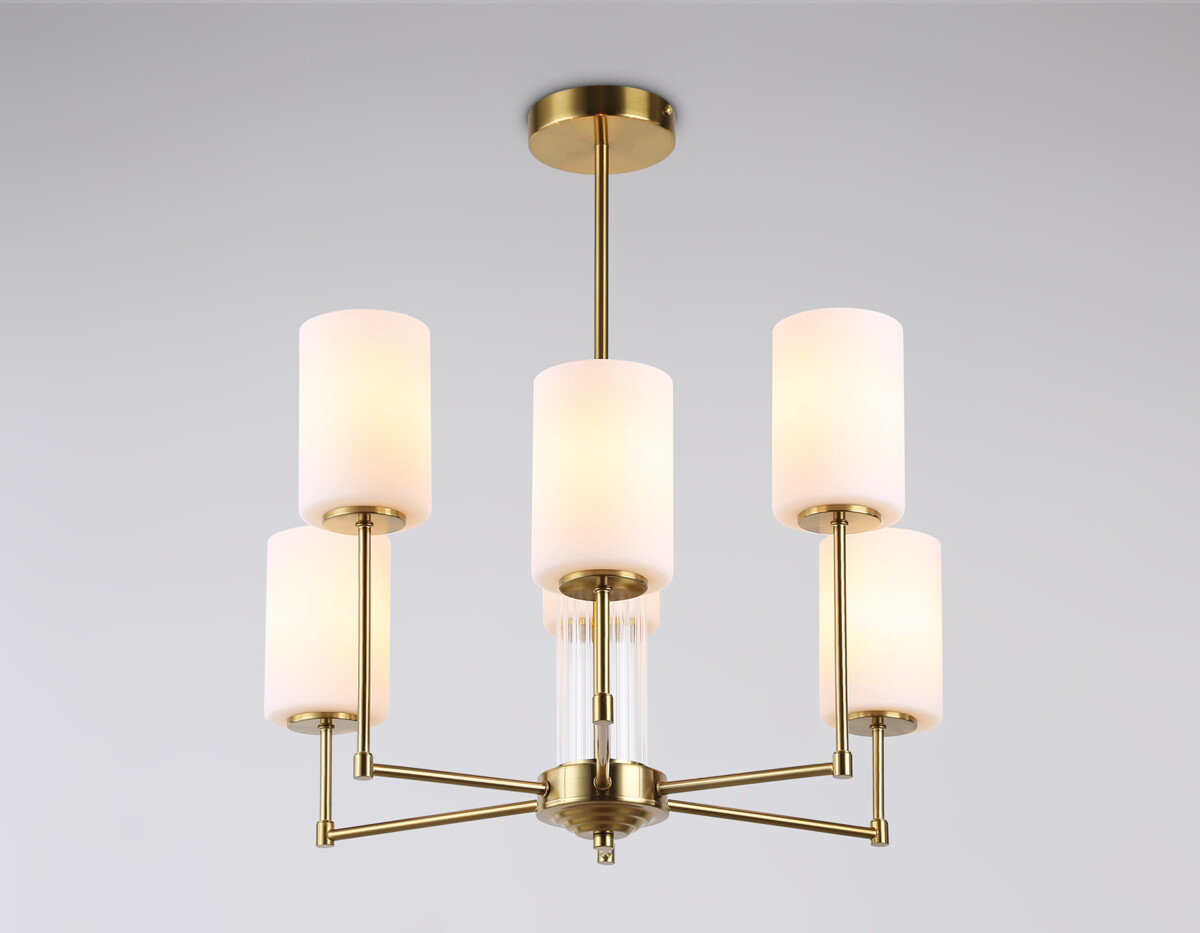 LH56215/6 BS/FR латунь/белый матовый E27/6 max 60W D600*600 — изображение 5