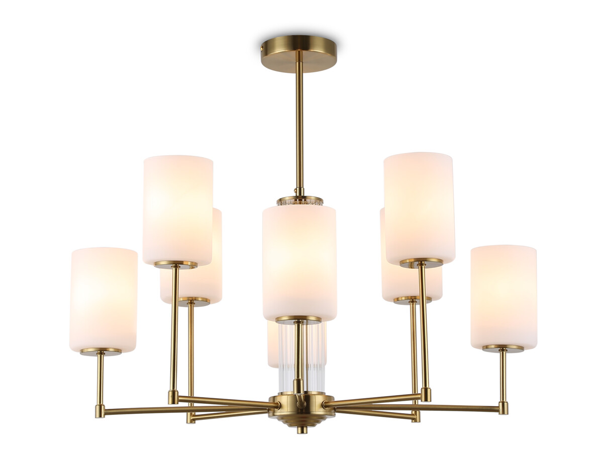 LH56217/8 BS/FR латунь/белый матовый E27/8 max 60W D700*600 — изображение 6