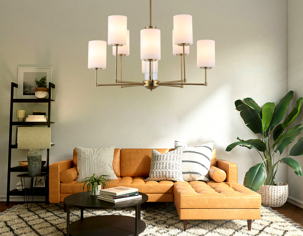 LH56217/8 BS/FR латунь/белый матовый E27/8 max 60W D700*600 — изображение 1