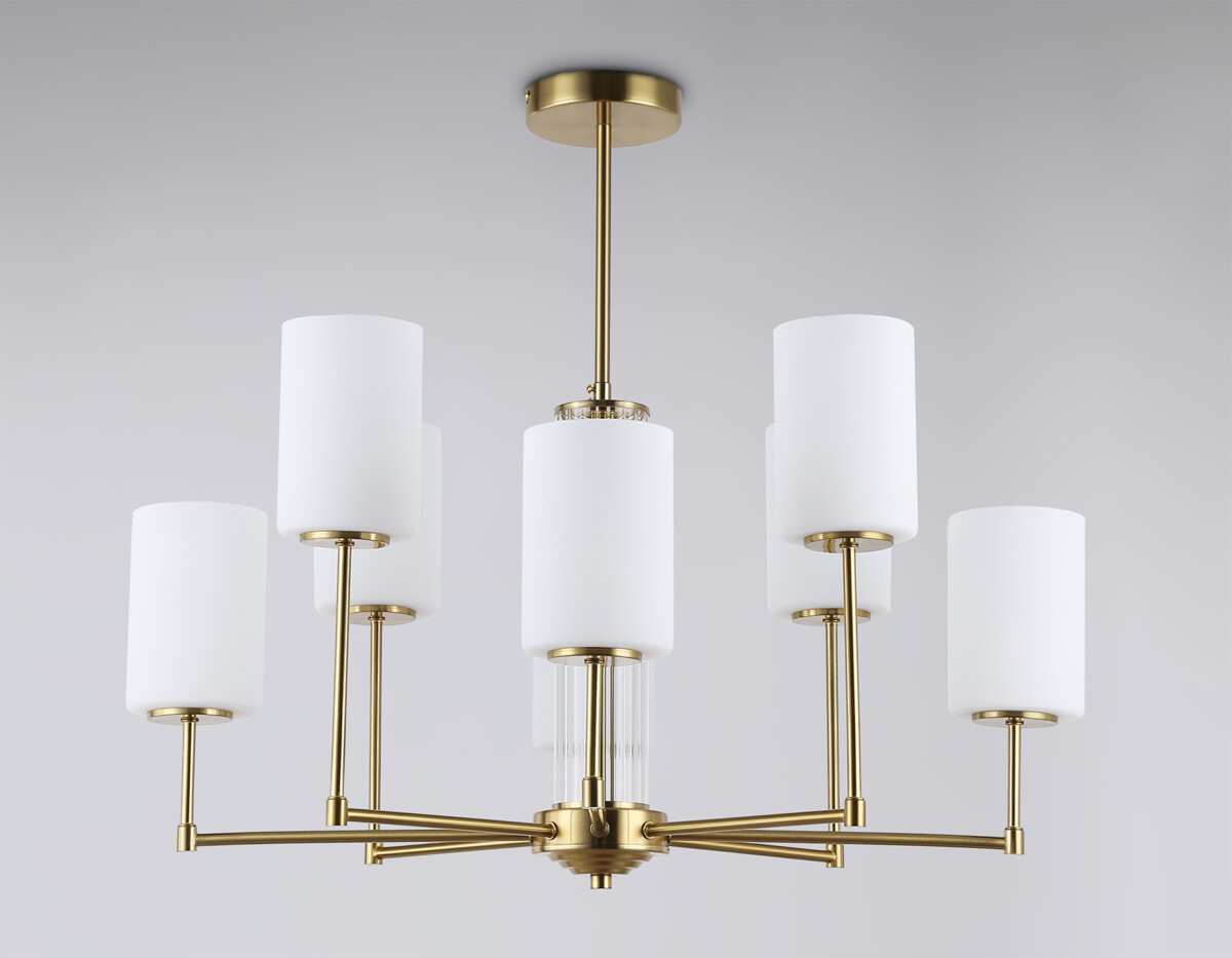 LH56217/8 BS/FR латунь/белый матовый E27/8 max 60W D700*600 — изображение 3