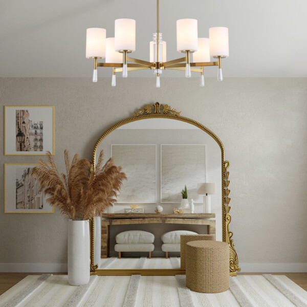 LH56263/7 BS/FR латунь/белый матовый E27/7 max 60W D750*590