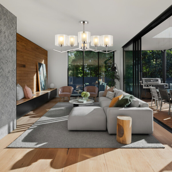 LH57002/6 SN/FR никель/белый матовый E14/6 max 40W D850*420