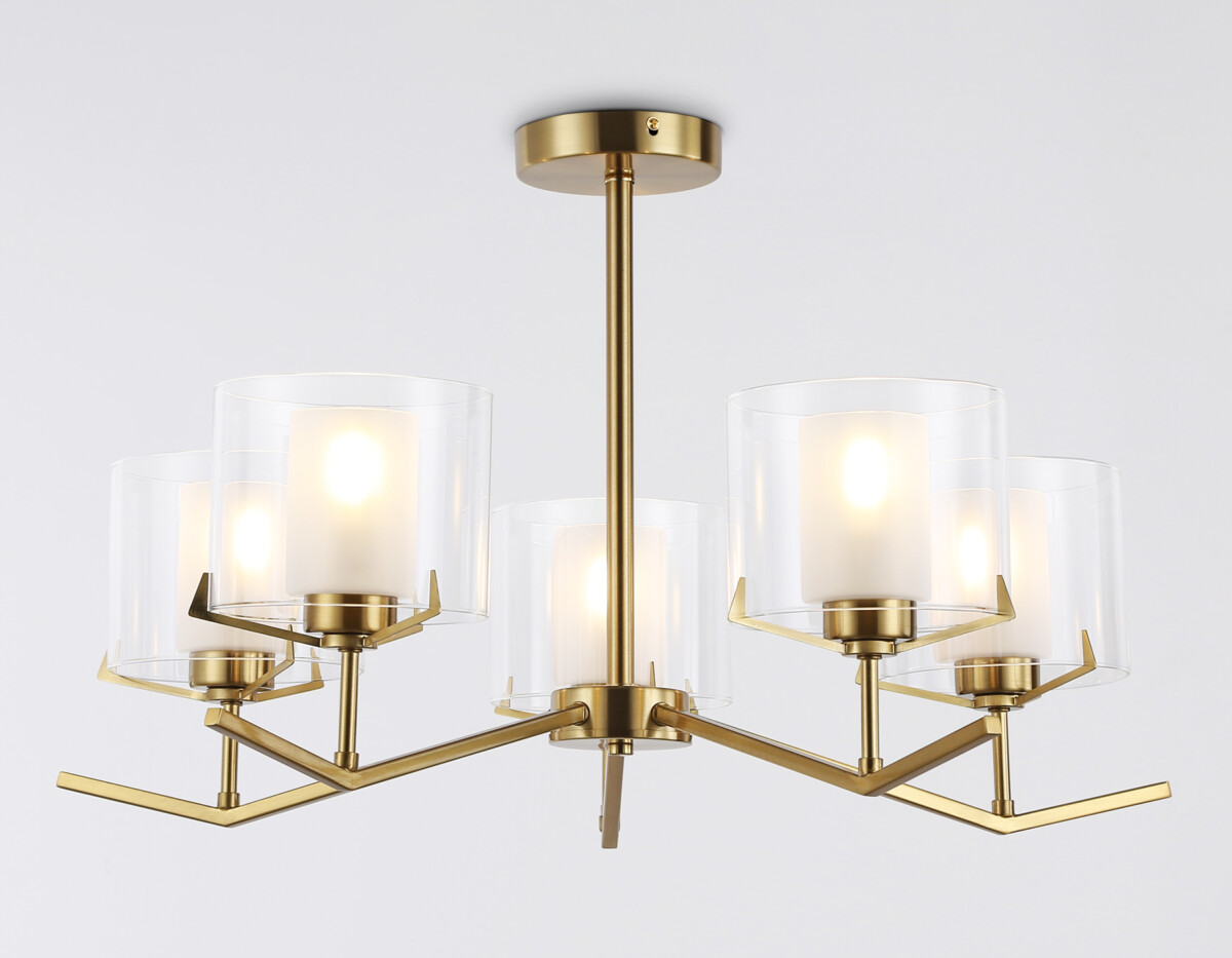 LH57007/5 BS/FR латунь/белый матовый E14/5 max 40W D690*390 — изображение 3