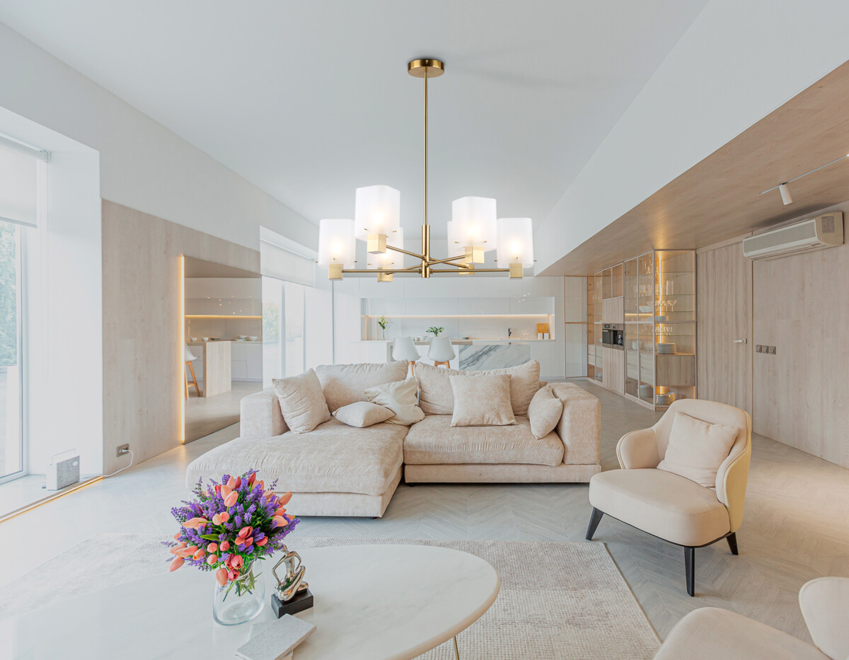 LH57031/6 BS/SM латунь/дымчатый E14/6 max 40W D690*690 — изображение 1