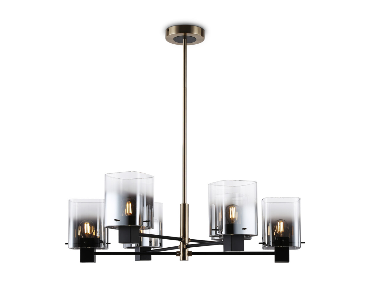 LH57041/6 BK/DBS/SM черный/темная латунь/дымчатый E14/6 max 40W D690*690 — изображение 7