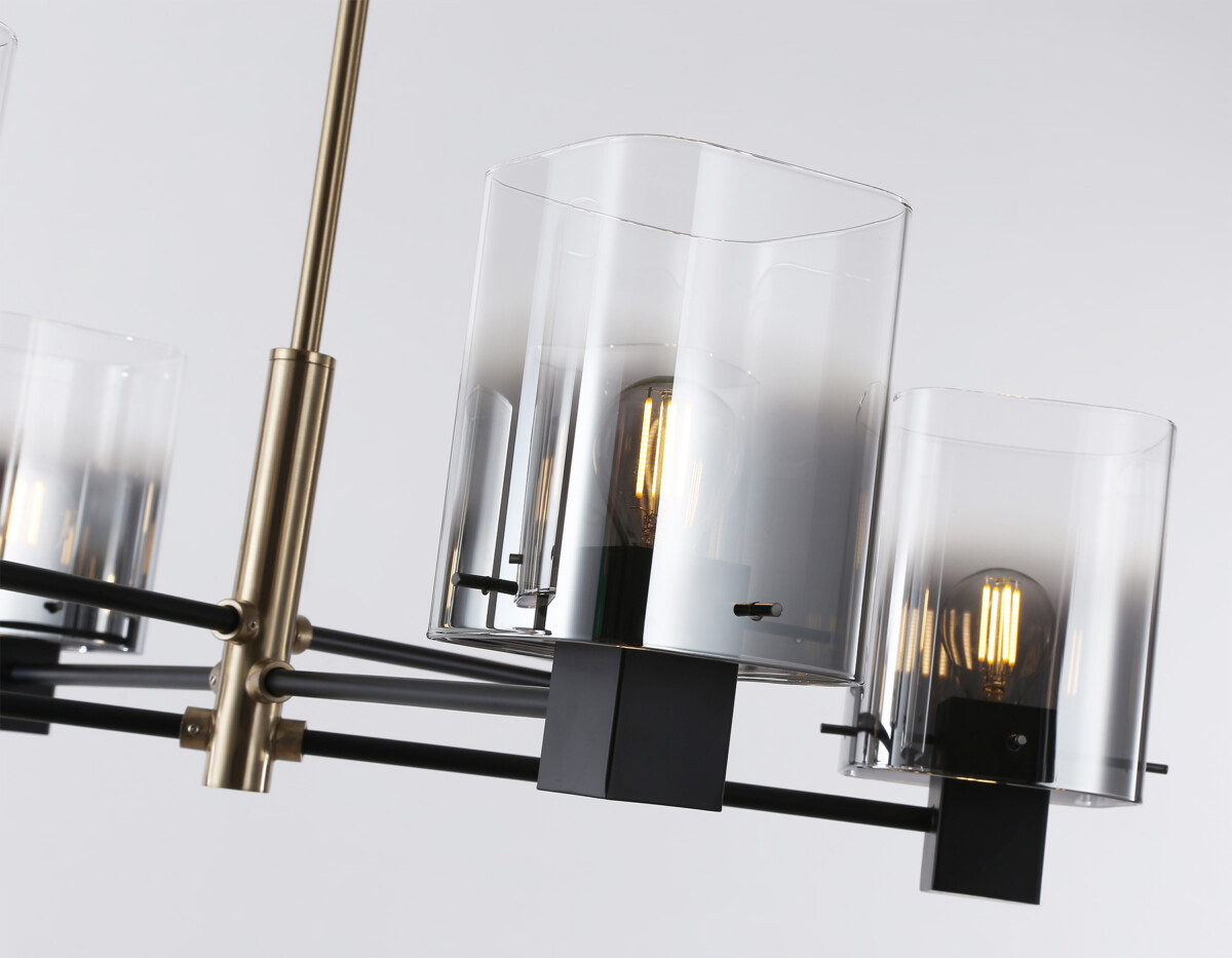 LH57041/6 BK/DBS/SM черный/темная латунь/дымчатый E14/6 max 40W D690*690 — изображение 2