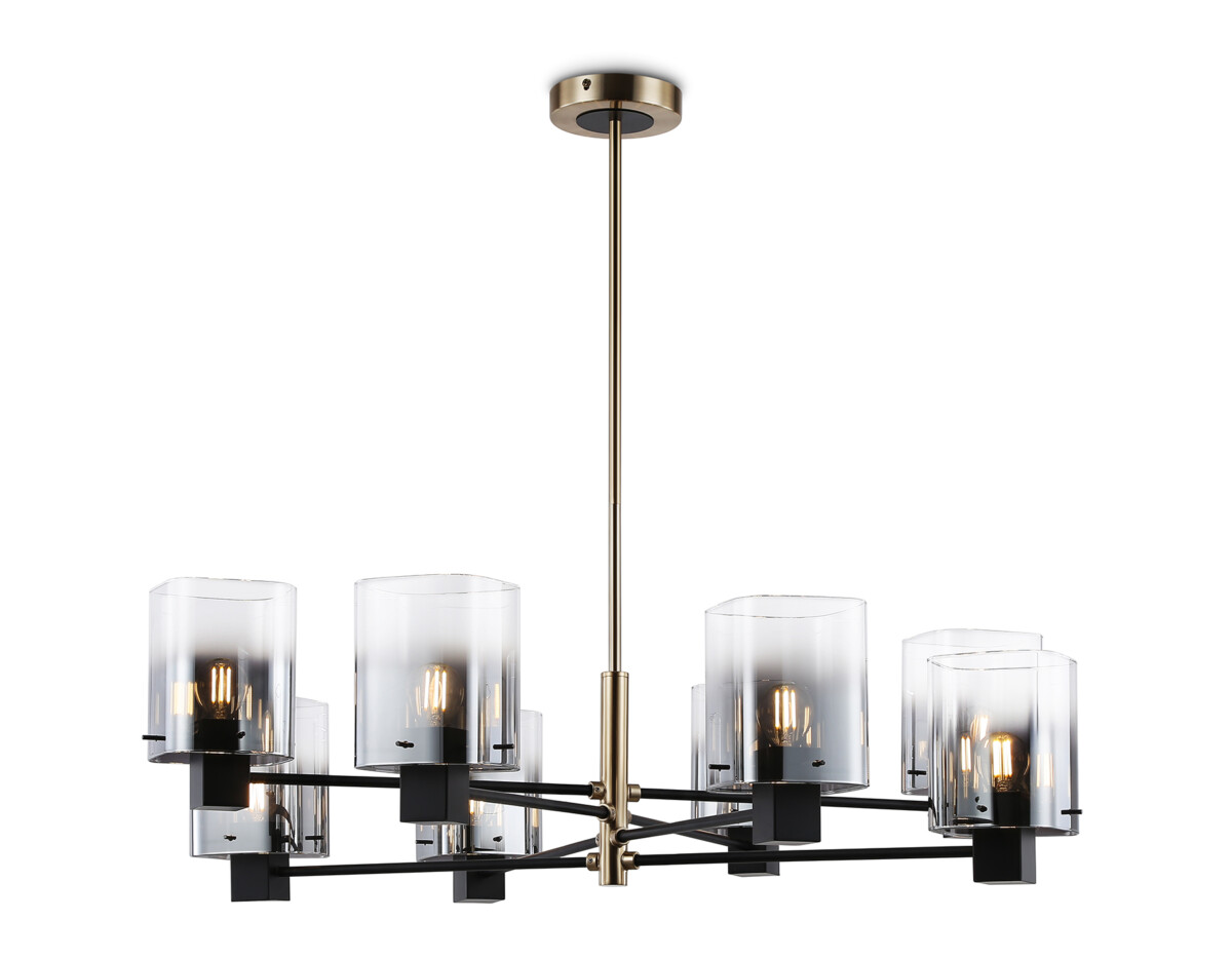 LH57043/8 BK/DBS/SM черный/темная латунь/дымчатый E14/8 max 40W D830*710 — изображение 7