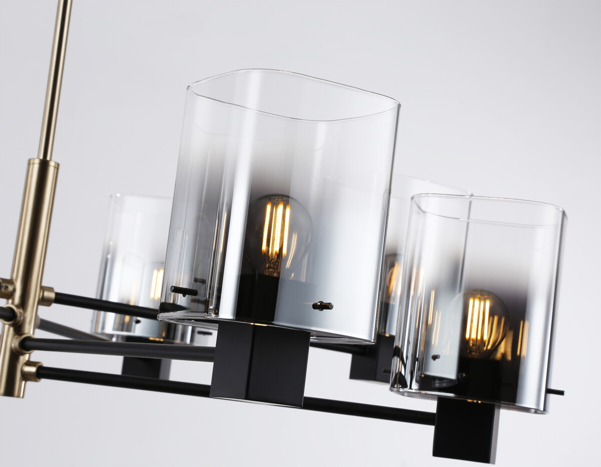 LH57043/8 BK/DBS/SM черный/темная латунь/дымчатый E14/8 max 40W D830*710 — изображение 2