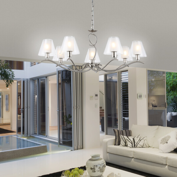 LH57083/7 SN/FR никель/белый матовый E14/7 max 40W D840*790