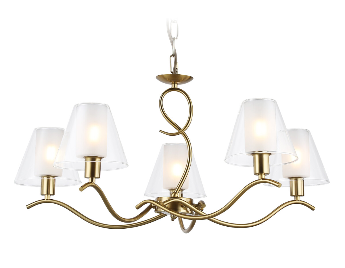 LH57091/5 BS/FR латунь/белый матовый E14/5 max 40W D690*790 — изображение 8