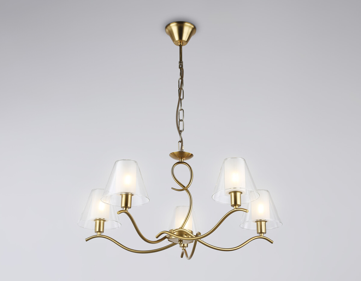 LH57091/5 BS/FR латунь/белый матовый E14/5 max 40W D690*790 — изображение 6