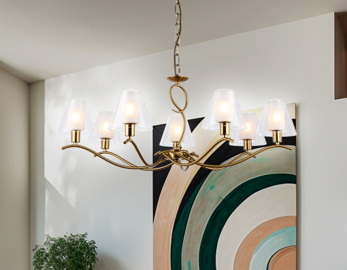 LH57093/7 BS/FR латунь/белый матовый E14/7 max 40W D840*790 — изображение 1