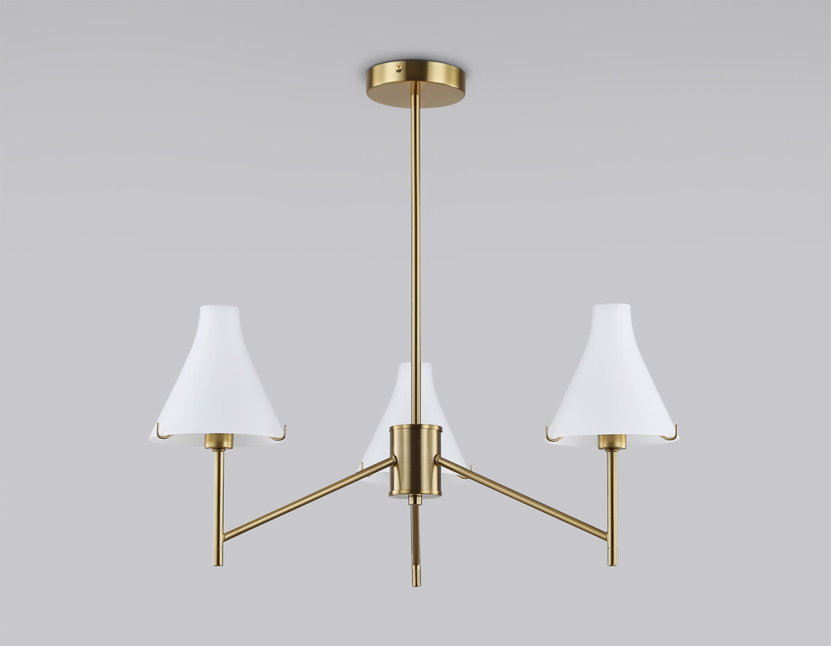 LH57131/3 BS/FR латунь/белый матовый E14/3 max 40W D650*590 — изображение 4