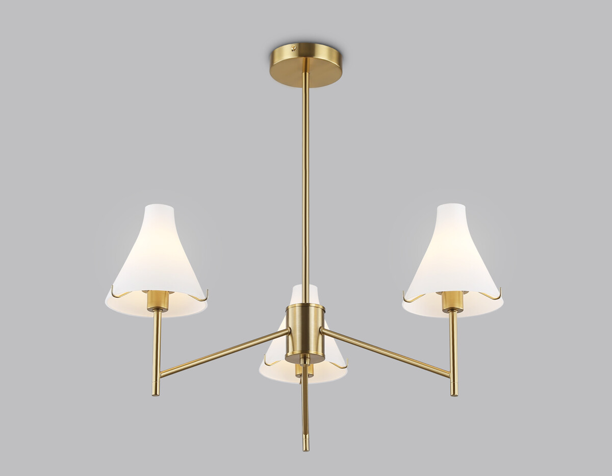 LH57131/3 BS/FR латунь/белый матовый E14/3 max 40W D650*590 — изображение 5