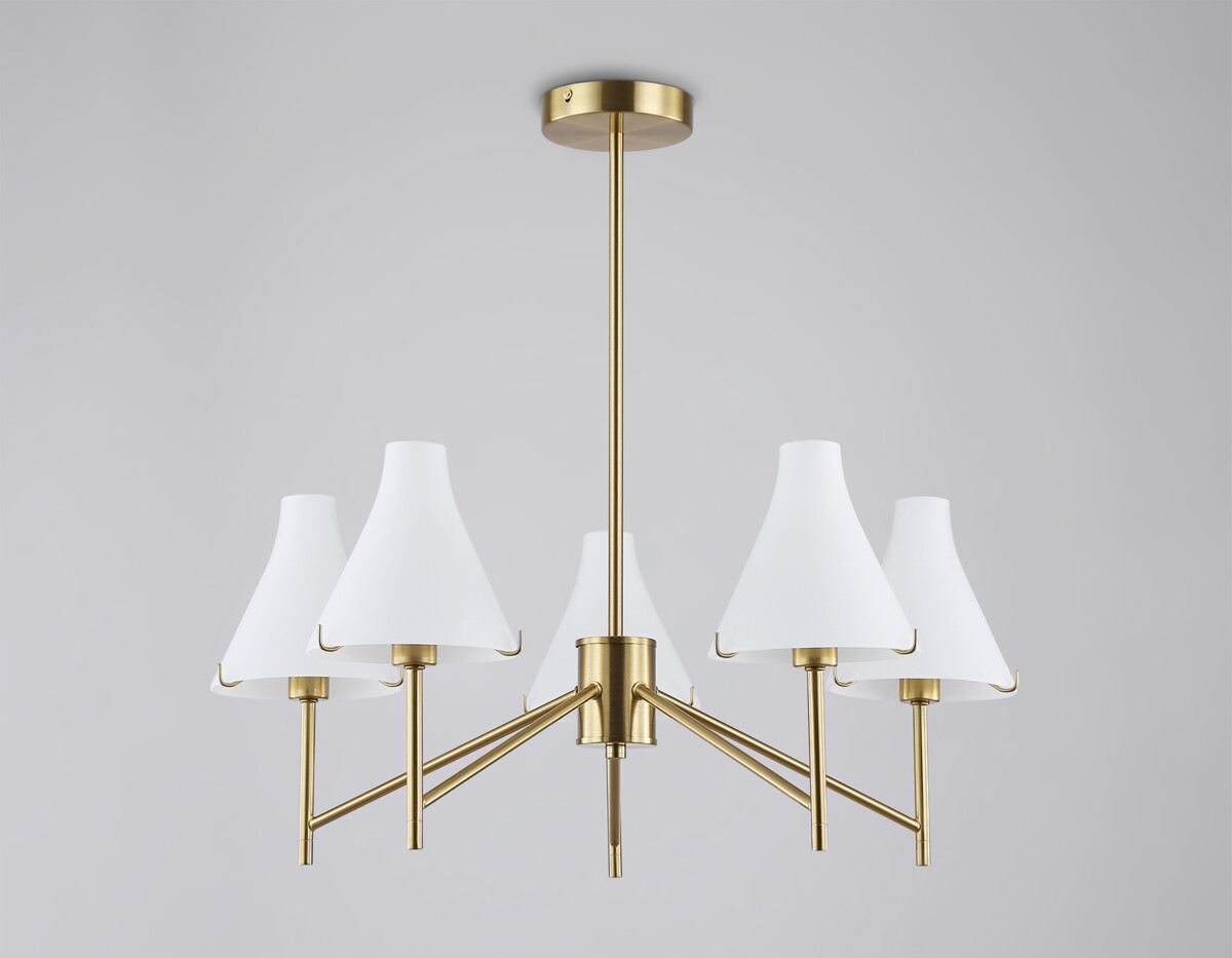 LH57133/5 BS/FR латунь/белый матовый E14/5 max 40W D650*590 — изображение 4