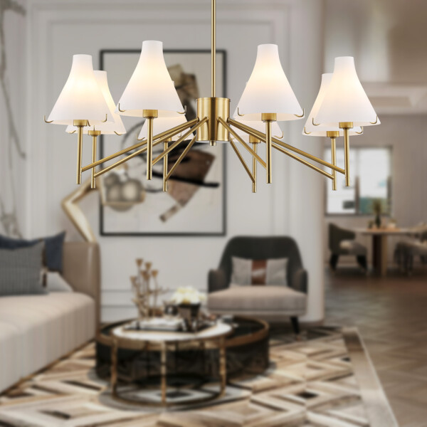 LH57135/8 BS/FR латунь/белый матовый E14/8 max 40W D800*650