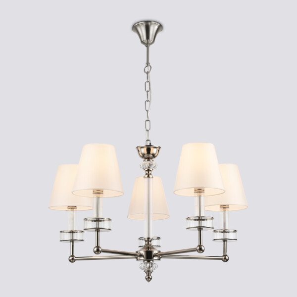 LH71001/5 BN/WH никель/белый E14*5 max 40W D670*1130