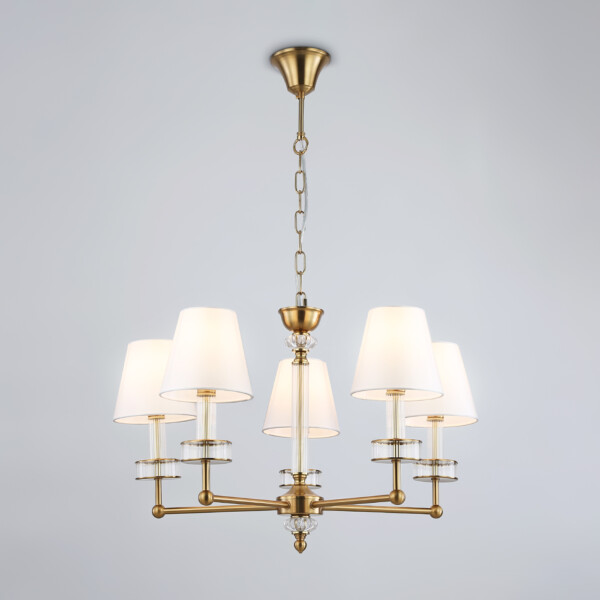 LH71021/5 BS/WH латунь/белый E14*5 max 40W D670*1130