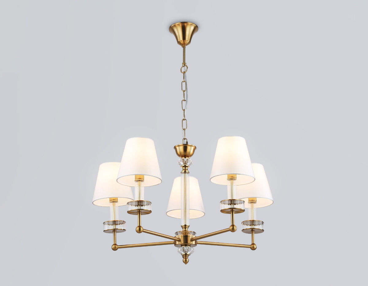 LH71021/5 BS/WH латунь/белый E14*5 max 40W D670*1130 — изображение 2