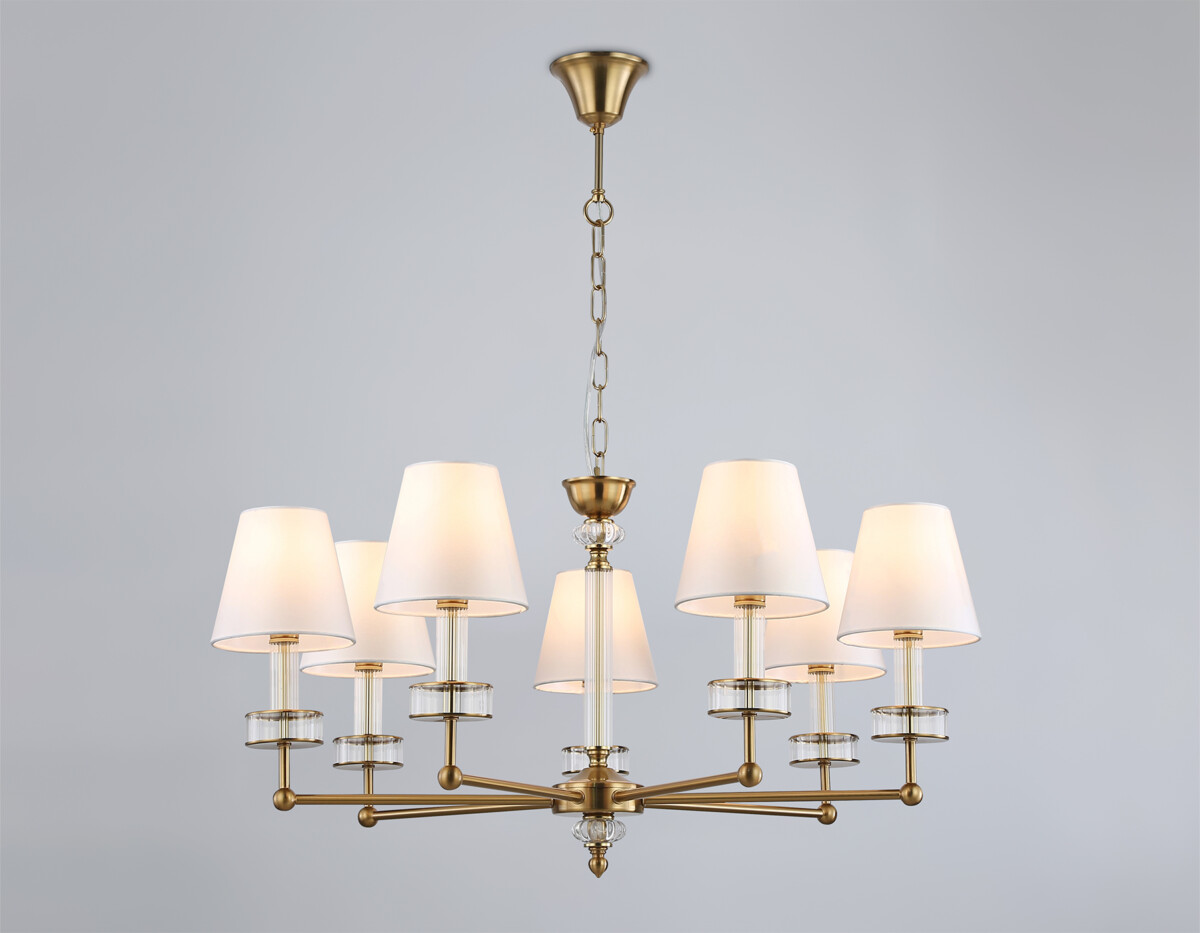 LH71023/7 BS/WH латунь/белый E14*7 max 40W D820*1130 — изображение 1