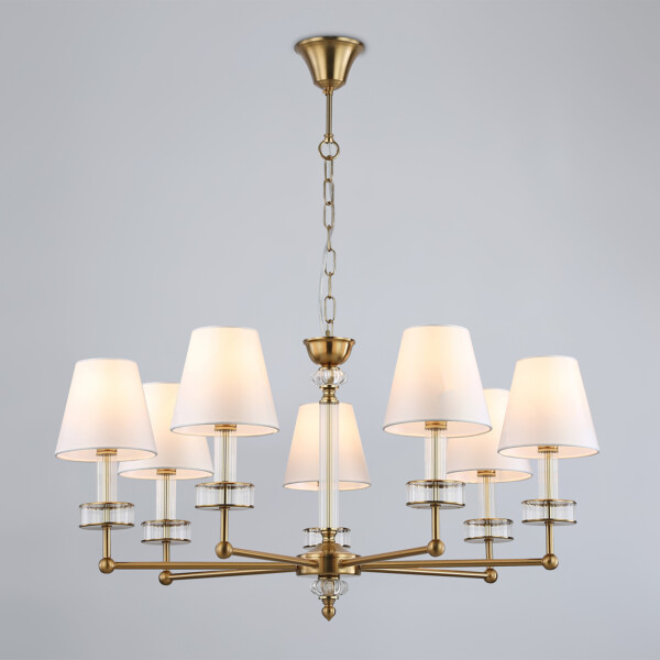 LH71023/7 BS/WH латунь/белый E14*7 max 40W D820*1130