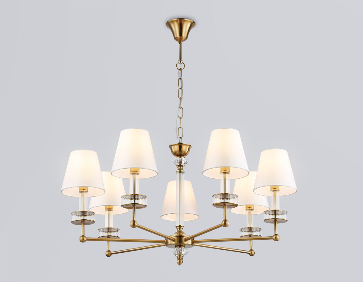 LH71023/7 BS/WH латунь/белый E14*7 max 40W D820*1130 — изображение 2