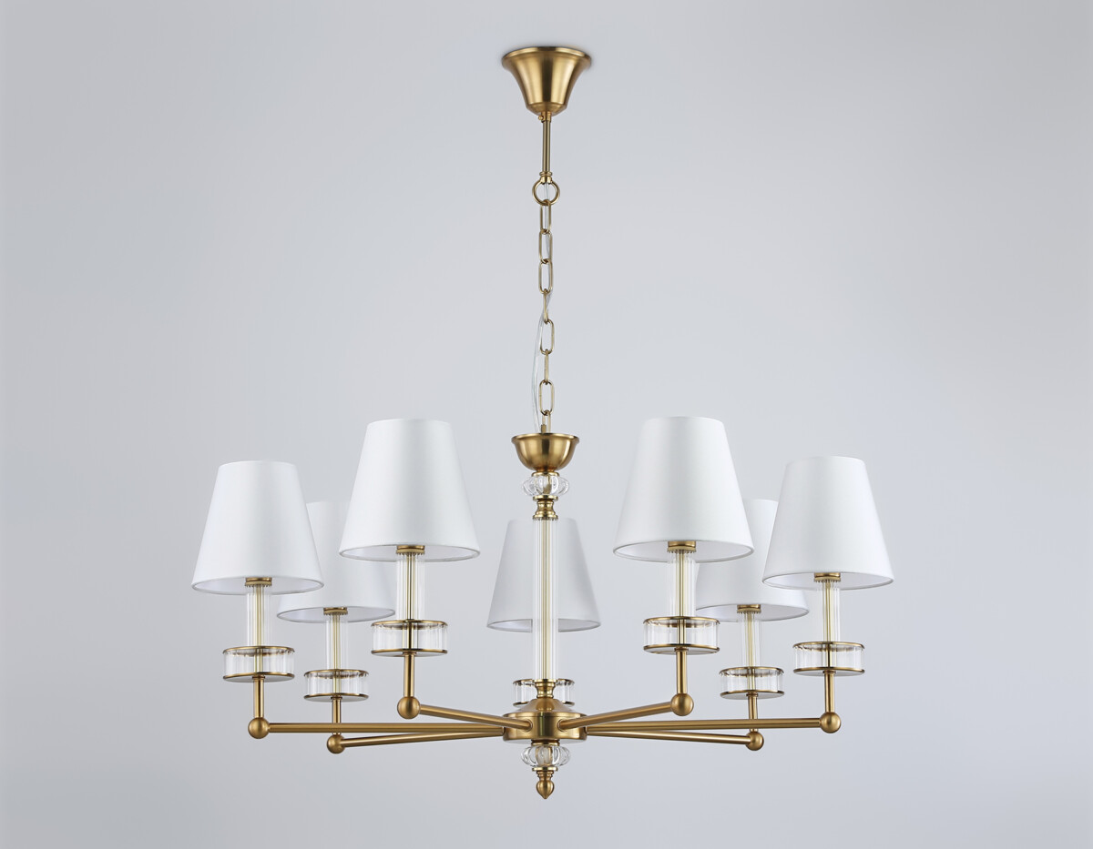 LH71023/7 BS/WH латунь/белый E14*7 max 40W D820*1130 — изображение 3