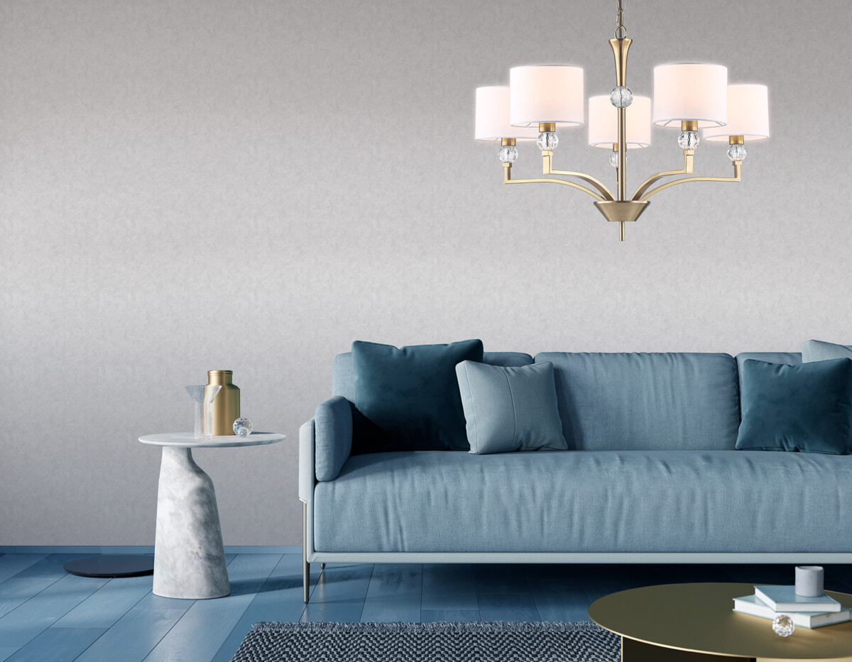 LH71131/5 BS/WH латунь/белый E14/5 max 40W D660*880 — изображение 5