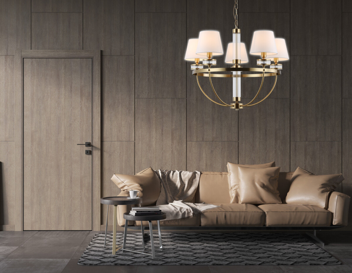 LH71251/5 BS/WH латунь/белый E14/5 max 40W D700*990 — изображение 1