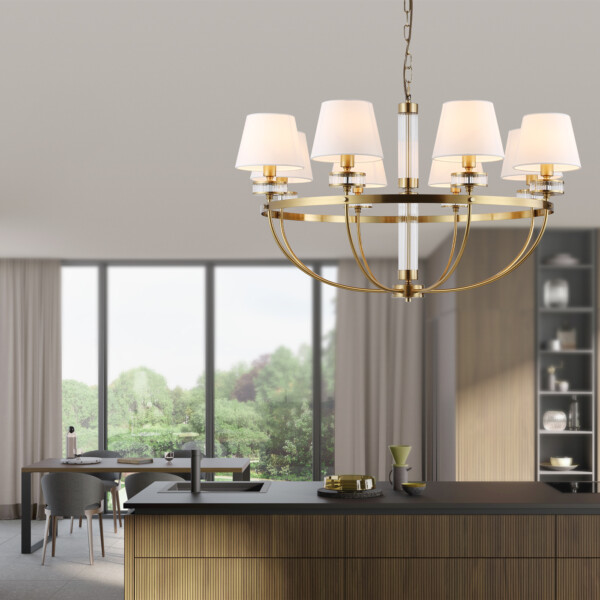 LH71253/8 BS/WH латунь/белый E14/8 max 40W D870*990