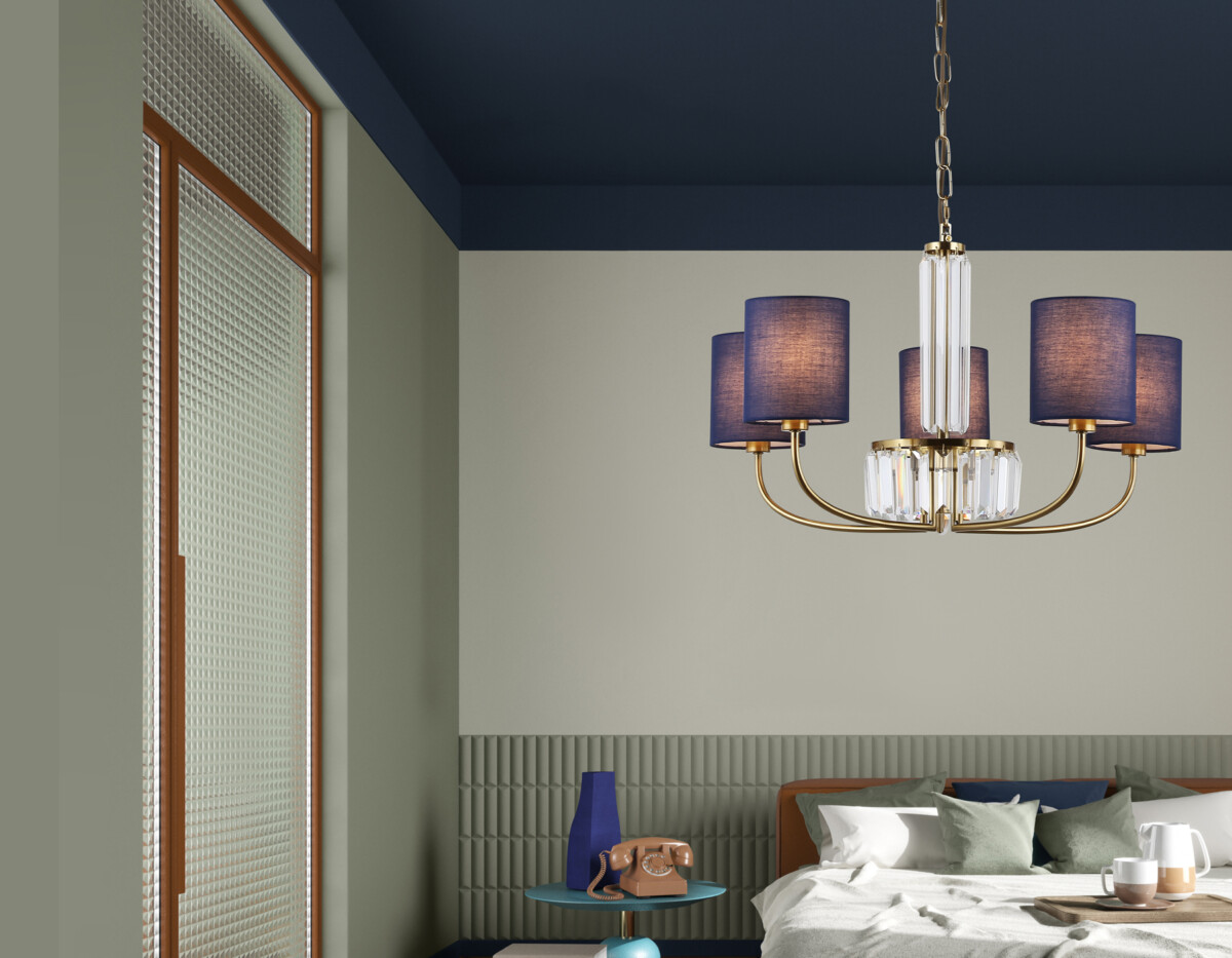 LH71271/5 BS/DB латунь/темно синий E14/5 max 40W D650*840 — изображение 1