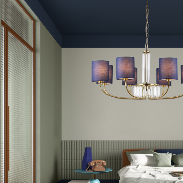 LH71273/8 BS/DB латунь/темно синий E14/8 max 40W D820*840