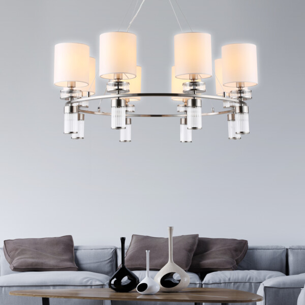 LH71293/8 SN/WH никель/белый E14/8 max 40W D830*780