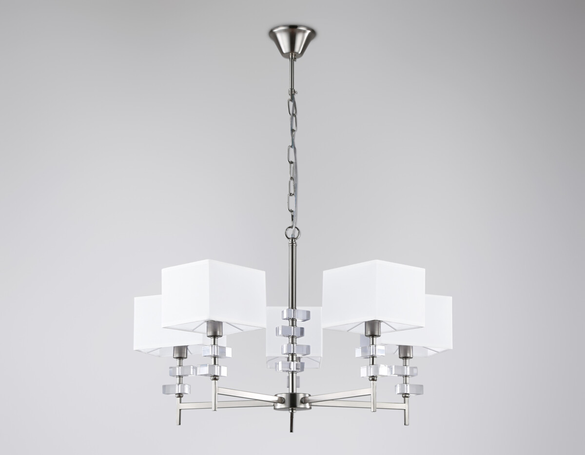 LH71321/5 SN/WH никель/белый E14/5 max 40W D700*850 — изображение 5