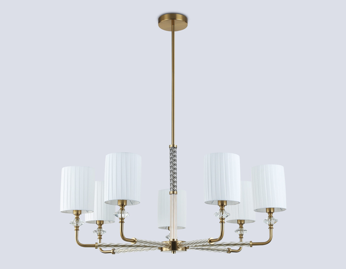 LH71503/7 BS/FR латунь/белый матовый E14*7 max 40W D840*640 — изображение 4